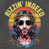 Rizzin Indeed Funny Jesus He Is Rizzin Easter Christian Vector Backpack