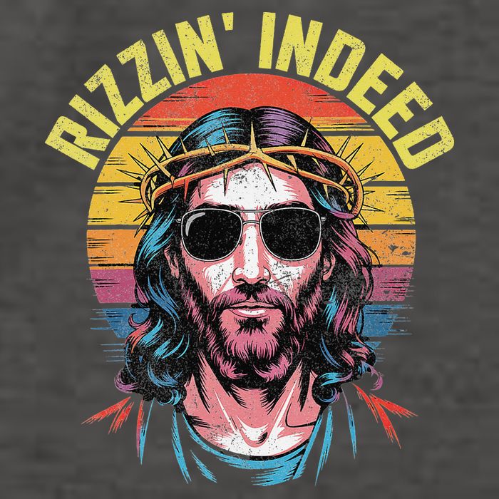 Rizzin Indeed Funny Jesus He Is Rizzin Easter Christian Vector Backpack