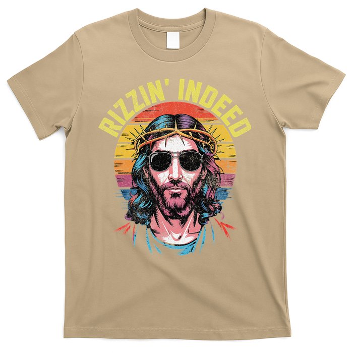Rizzin Indeed Funny Jesus He Is Rizzin Easter Christian T-Shirt