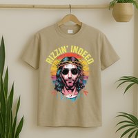 Rizzin Indeed Funny Jesus He Is Rizzin Easter Christian T-Shirt