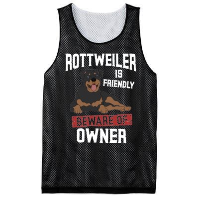 Rottweiler Is Friendly Beware Of Owner Funny Rottie Sweatshirt Mesh Reversible Basketball Jersey Tank