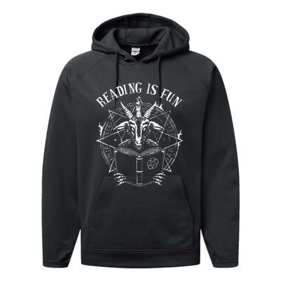 Reading Is Fun Baphomet Goat Performance Fleece Hoodie