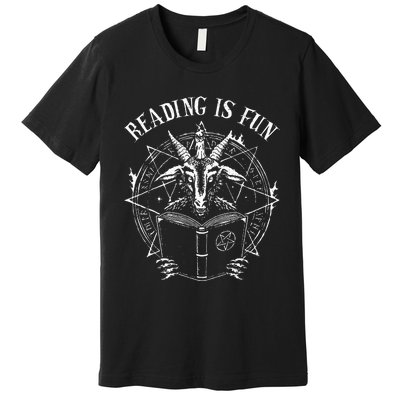 Reading Is Fun Baphomet Goat Premium T-Shirt