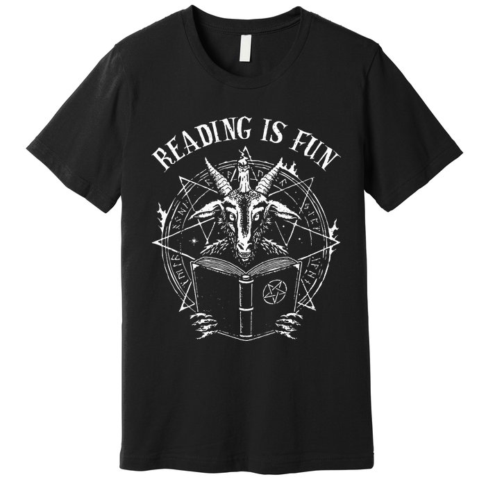 Reading Is Fun Baphomet Goat Premium T-Shirt