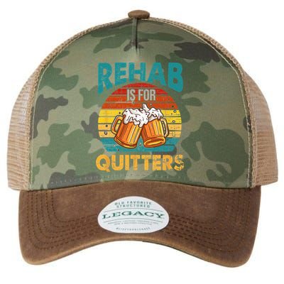 Rehab Is For Quitters Funny Rehabilition Wine Beer Lovers Legacy Tie Dye Trucker Hat