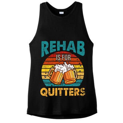 Rehab Is For Quitters Funny Rehabilition Wine Beer Lovers Ladies PosiCharge Tri-Blend Wicking Tank