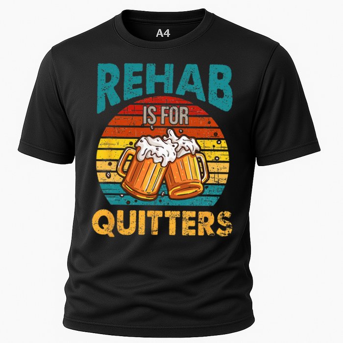 Rehab Is For Quitters Funny Rehabilition Wine Beer Lovers Cooling Performance Crew T-Shirt