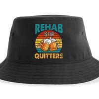Rehab Is For Quitters Funny Rehabilition Wine Beer Lovers Sustainable Bucket Hat
