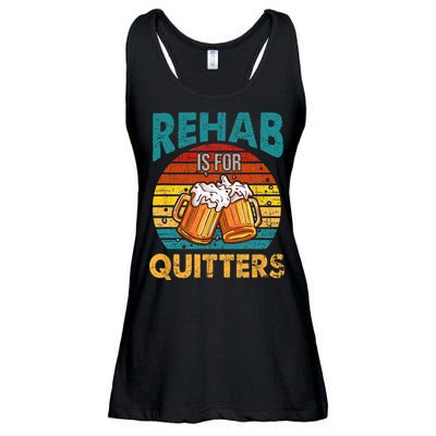 Rehab Is For Quitters Funny Rehabilition Wine Beer Lovers Ladies Essential Flowy Tank
