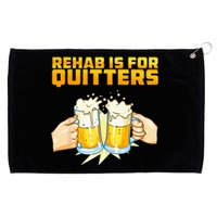 Rehab Is For Quitters Funny Rehabilition Wine Beer Lovers Grommeted Golf Towel