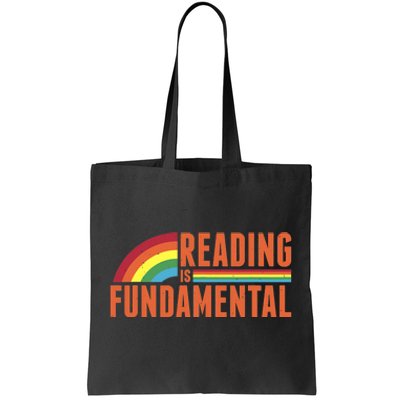 Reading Is Fundamental Retro Rainbow Book Worm Tote Bag