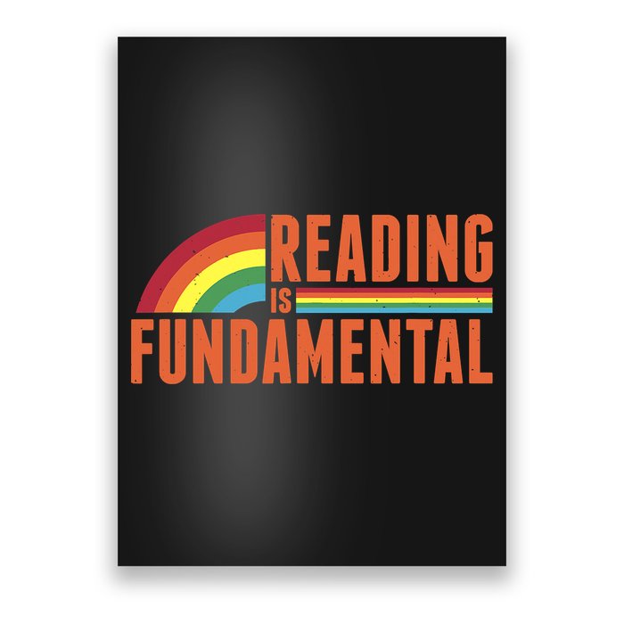 Reading Is Fundamental Retro Rainbow Book Worm Poster