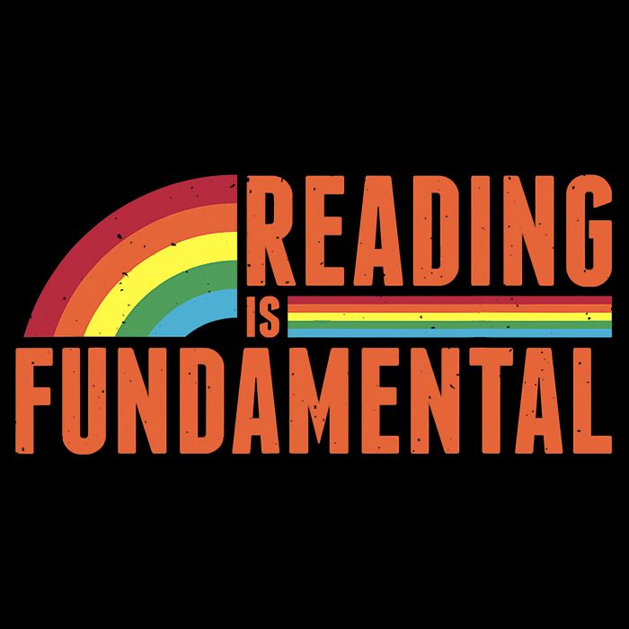Reading Is Fundamental Retro Rainbow Book Worm Poster