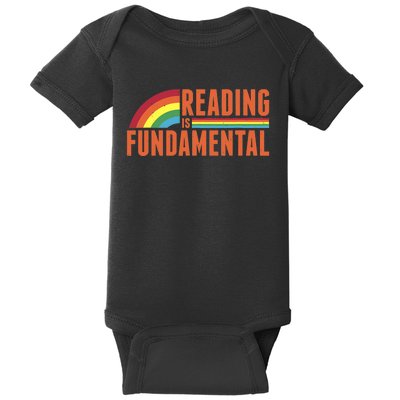 Reading Is Fundamental Retro Rainbow Book Worm Baby Bodysuit