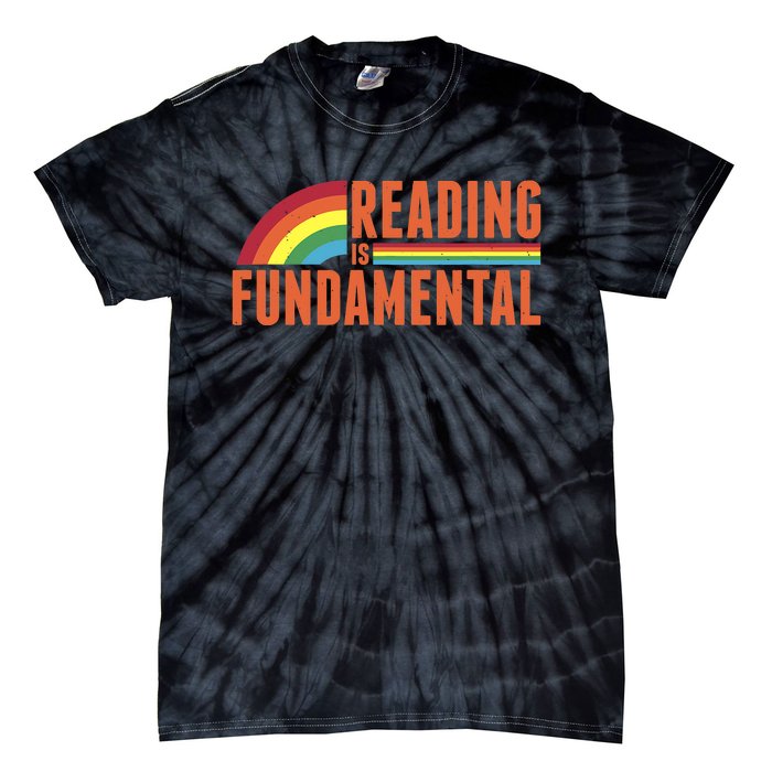 Reading Is Fundamental Retro Rainbow Book Worm Tie-Dye T-Shirt