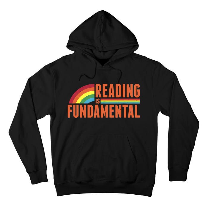 Reading Is Fundamental Retro Rainbow Book Worm Tall Hoodie