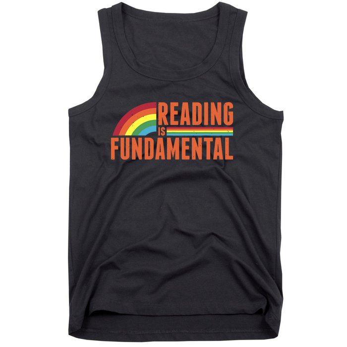 Reading Is Fundamental Retro Rainbow Book Worm Tank Top