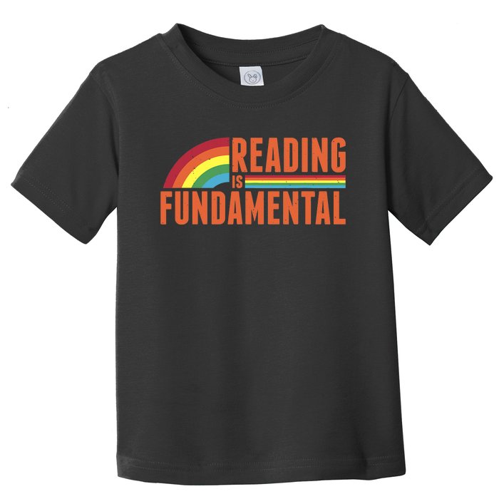 Reading Is Fundamental Retro Rainbow Book Worm Toddler T-Shirt