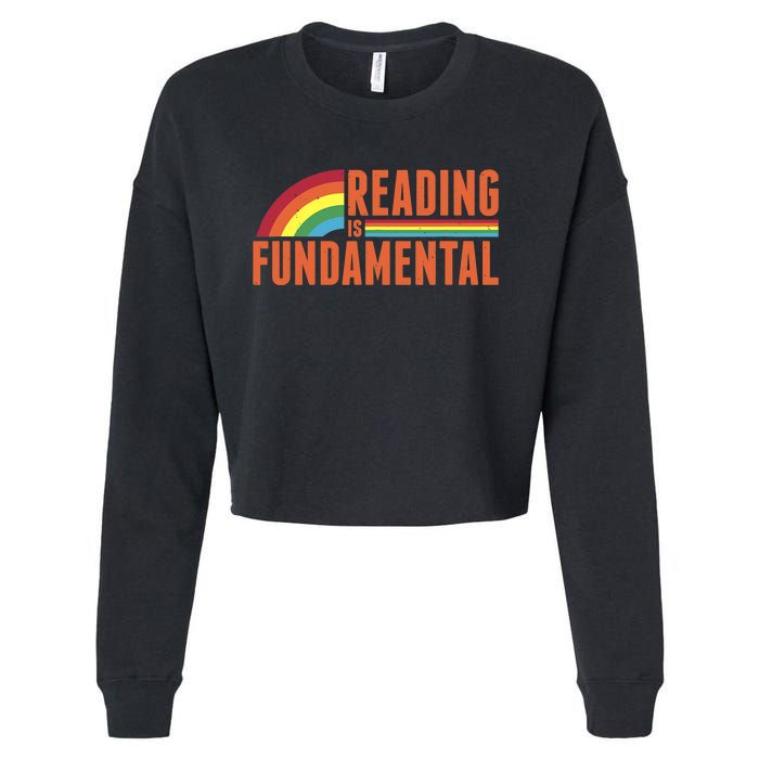 Reading Is Fundamental Retro Rainbow Book Worm Cropped Pullover Crew