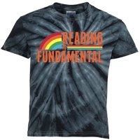 Reading Is Fundamental Retro Rainbow Book Worm Kids Tie-Dye T-Shirt