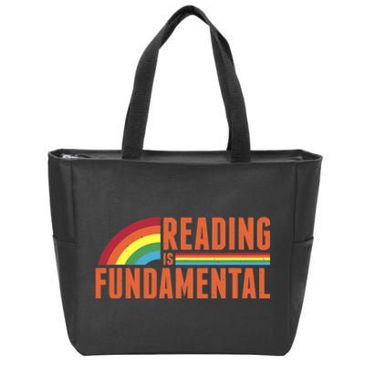 Reading Is Fundamental Retro Rainbow Book Worm Zip Tote Bag