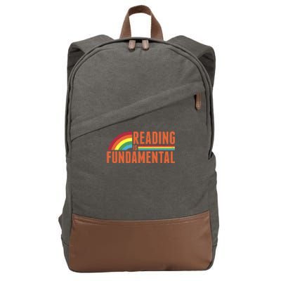 Reading Is Fundamental Retro Rainbow Book Worm Cotton Canvas Backpack