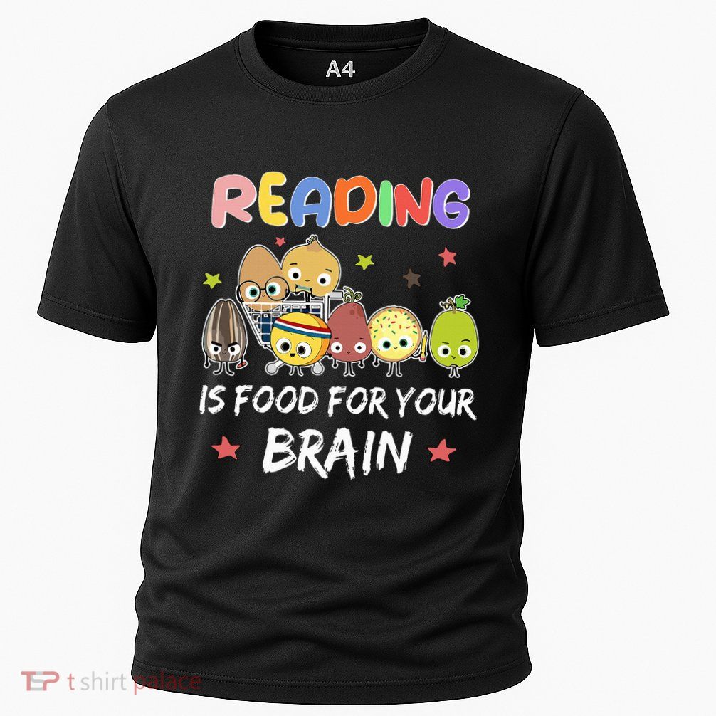 Reading Is Food For Your Brain ChildrenS Books Characters Cooling Performance Crew T-Shirt