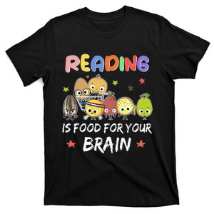 Reading Is Food For Your Brain ChildrenS Books Characters T-Shirt