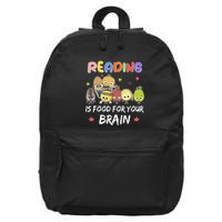 Reading Is Food For Your Brain ChildrenS Books Characters 16 in Basic Backpack