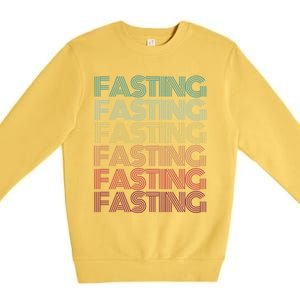 Retro Im Fasting Mode On Autophagy In Progress Ramadan Life Great Gift Premium Crewneck Sweatshirt