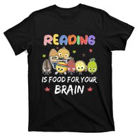 Reading Is Food For Your Brain ChildrenS Books Characters T-Shirt