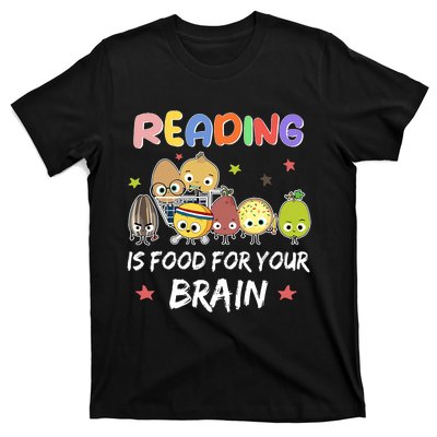 Reading Is Food For Your Brain ChildrenS Books Characters T-Shirt