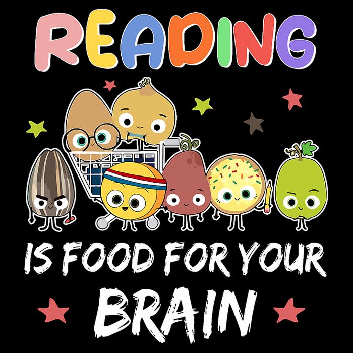 Reading Is Food For Your Brain ChildrenS Books Characters Flat Bill Trucker Hat