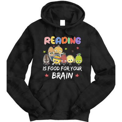 Reading Is Food For Your Brain ChildrenS Books Characters Tie Dye Hoodie