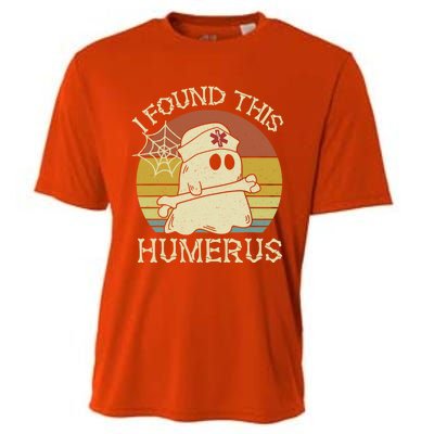 Retro I Found This Humerus Halloween Ghost Nurse Humorous Cute Gift Cooling Performance Crew T-Shirt