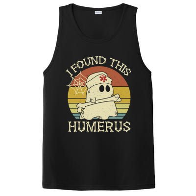 Retro I Found This Humerus Halloween Ghost Nurse Humorous Cute Gift PosiCharge Competitor Tank