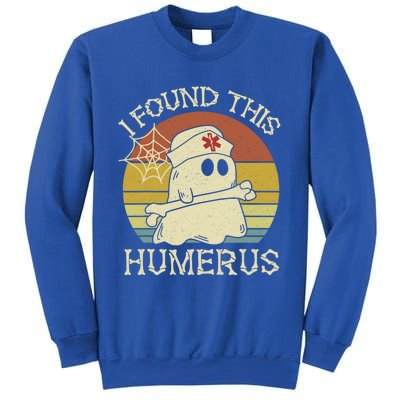 Retro I Found This Humerus Halloween Ghost Nurse Humorous Cute Gift Sweatshirt