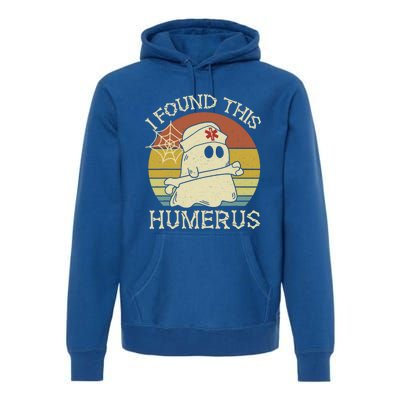 Retro I Found This Humerus Halloween Ghost Nurse Humorous Cute Gift Premium Hoodie