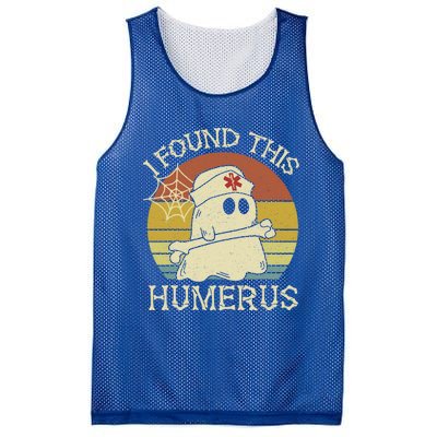 Retro I Found This Humerus Halloween Ghost Nurse Humorous Cute Gift Mesh Reversible Basketball Jersey Tank