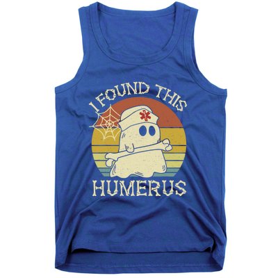 Retro I Found This Humerus Halloween Ghost Nurse Humorous Cute Gift Tank Top