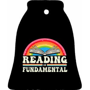 Reading Is Fundamental Geeky Bookworm Poetry Literature Ceramic Bell Ornament