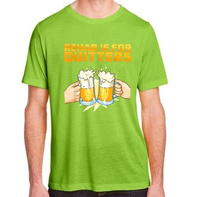 Rehab Is For Quitters Funny Rehabilition Wine Beer Lovers Adult ChromaSoft Performance T-Shirt