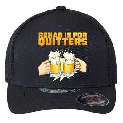 Rehab Is For Quitters Funny Rehabilition Wine Beer Lovers Flexfit Unipanel Trucker Cap