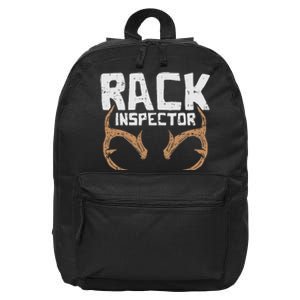 Rack Inspector Funny Deer Elk Buck Bow Hunting Hunter Gift 16 in Basic Backpack