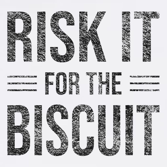 Risk It For The Biscuit Motivation Flat Bill Trucker Hat