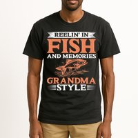 Reelin In Fish And Memories Grandma Style Grandma Fishing Tall T-Shirt