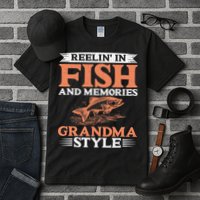 Reelin In Fish And Memories Grandma Style Grandma Fishing Tall T-Shirt