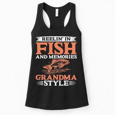 Reelin In Fish And Memories Grandma Style Grandma Fishing Womens Tank Top