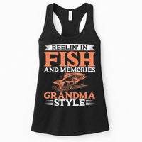 Reelin In Fish And Memories Grandma Style Grandma Fishing Womens Tank Top