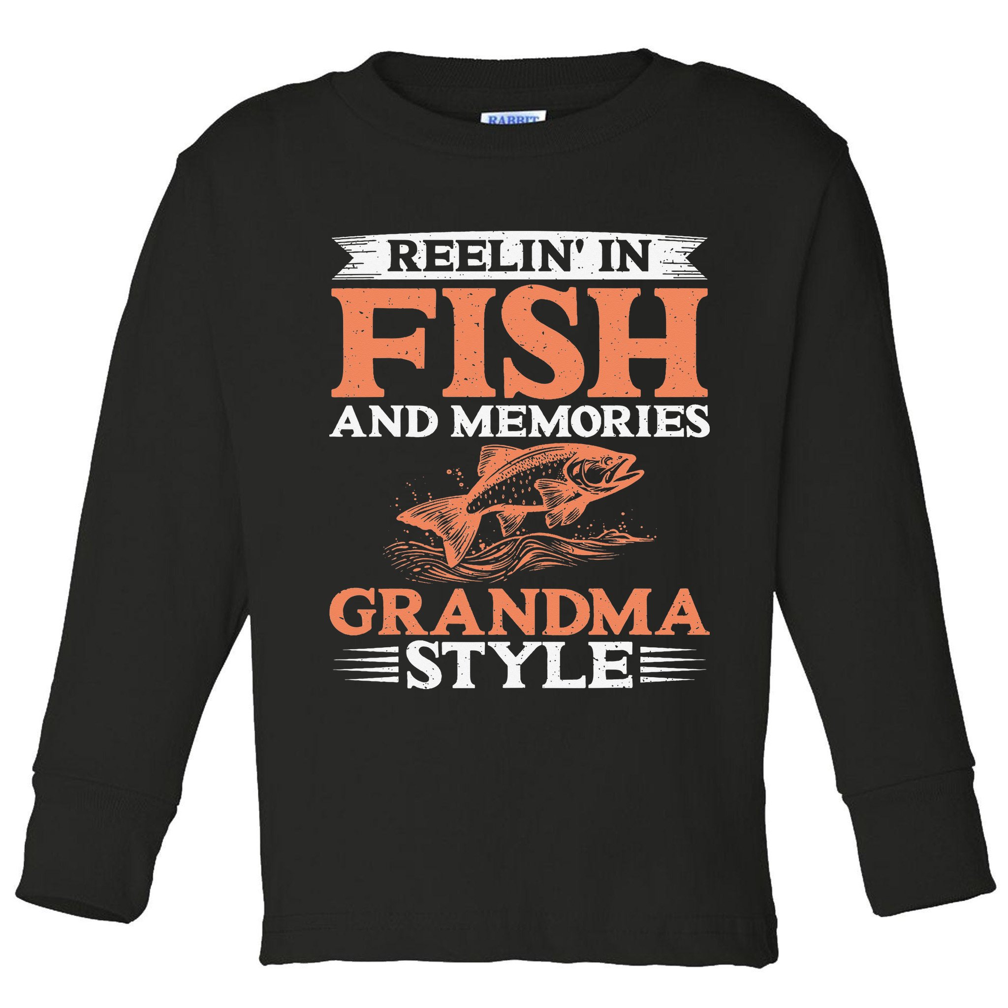 Reelin In Fish And Memories Grandma Style Grandma Fishing Toddler Long Sleeve Shirt